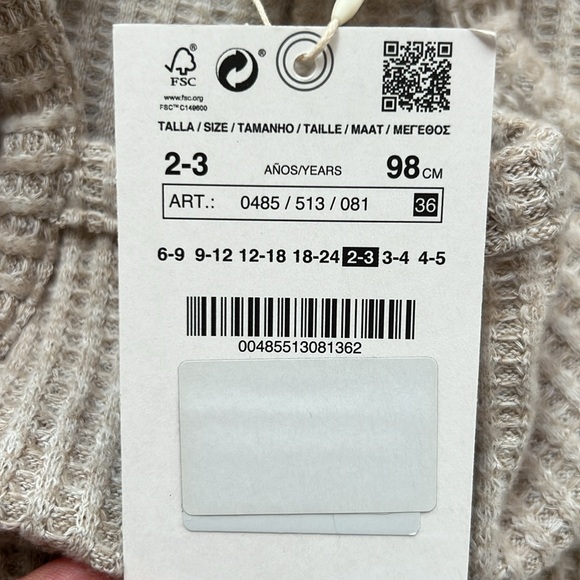 Zara soft knit jumpsuit/romper 2-3T girls - Picture 7 of 7